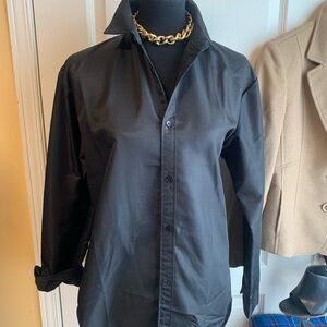 NWOT  button down shirt black with some sheen to it